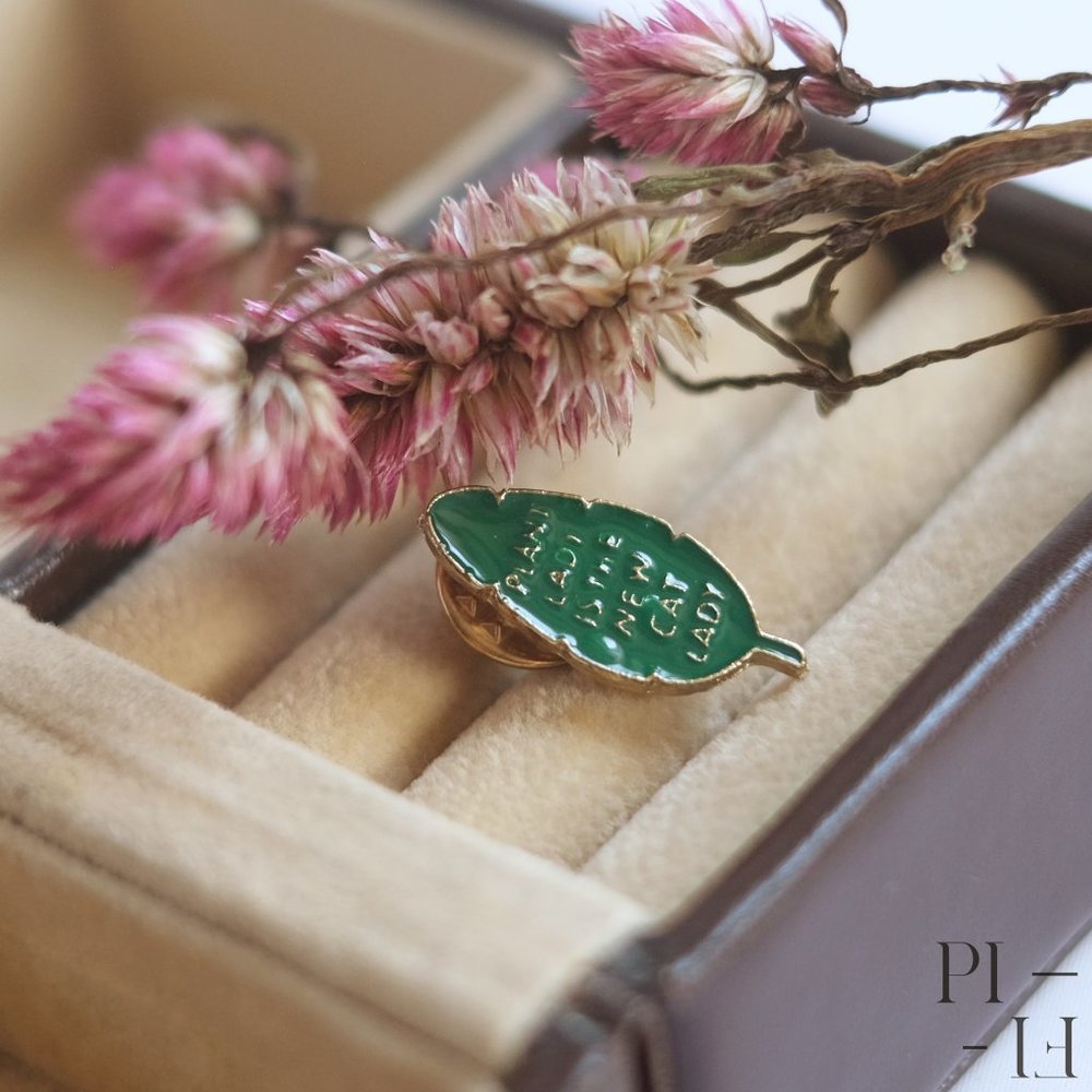 Cute leaf enamel pin